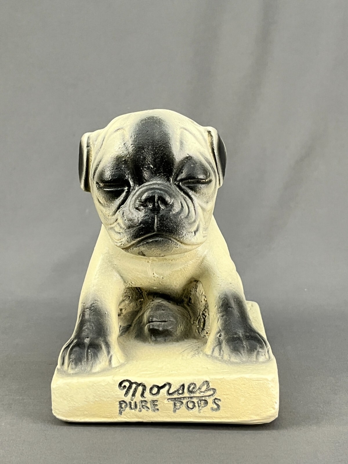 Vintage Morses Pure Pops Bulldog Chalkware 7″ Candy Store Countertop Display (B)