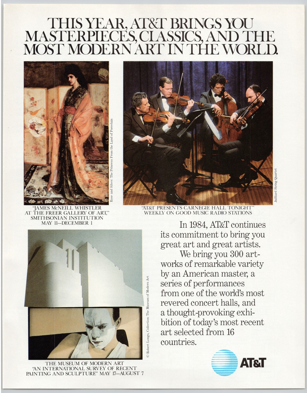 AT&T Art Masterpieces Classics Modern Sculpture 1984 Vintage Print Ad