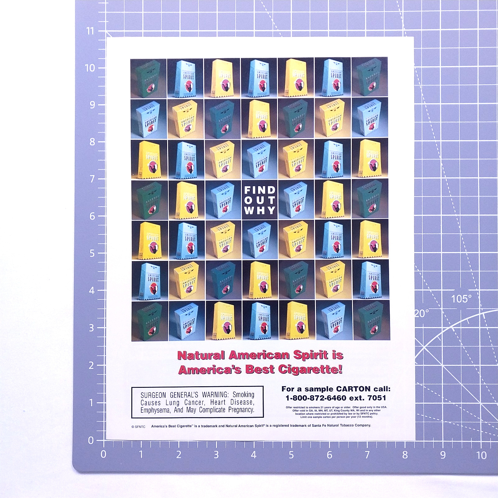 2002 Natural American Spirit Cigarettes Vintage Print Ad Page Y2K Retro Wall Art