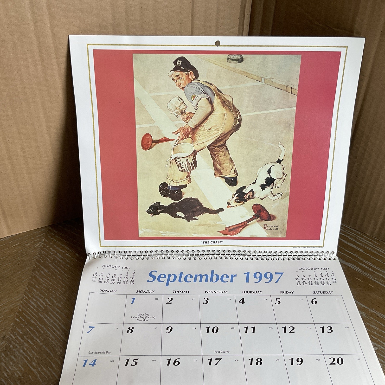 1997 Norman Rockwell Calendar Bobbie S. Hahn Investment Edward Jones Somerset Ky
