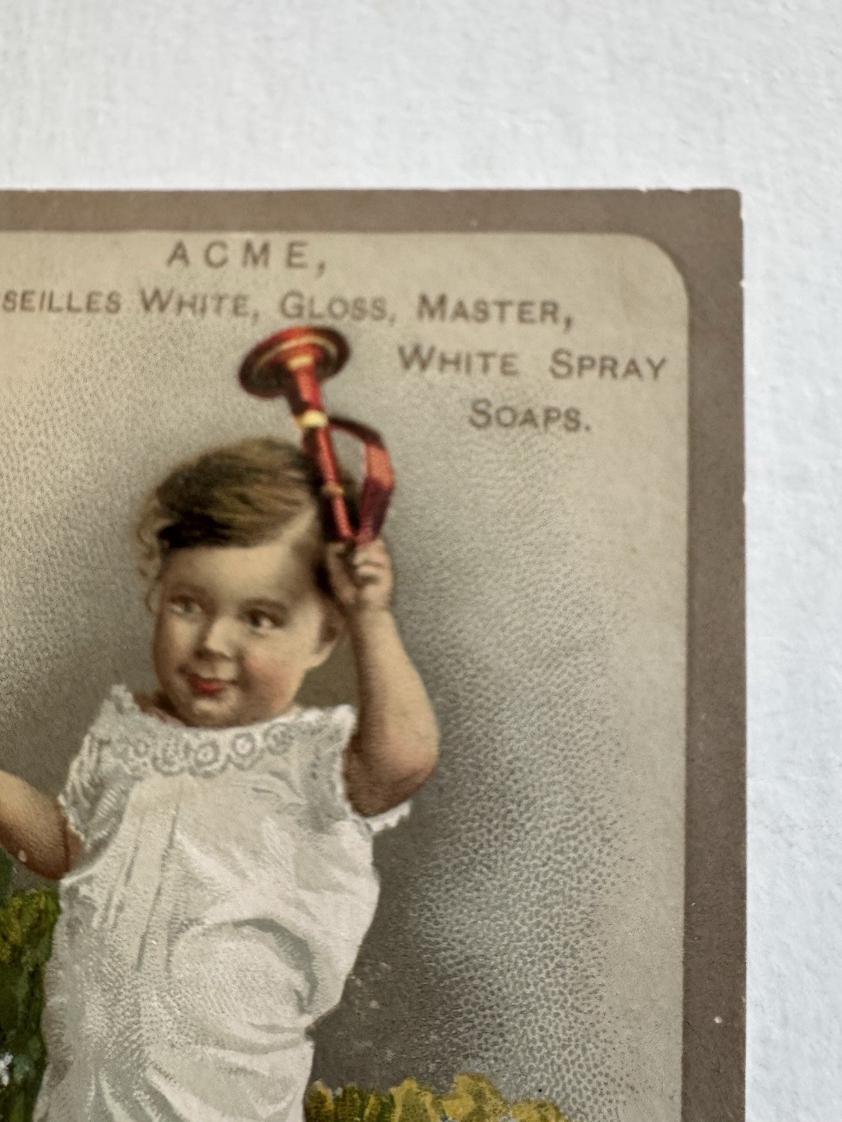 Antique Trade Card Lautz Bros Soap VTC Child Horn Buffalo NY Marseilles Promo