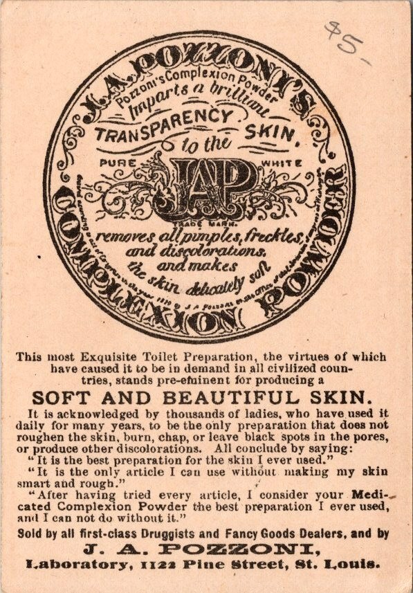 J A Pozzoni’s Complexion Powder St Louis Beautiful Woman Fancy Scarf Curls NQV1