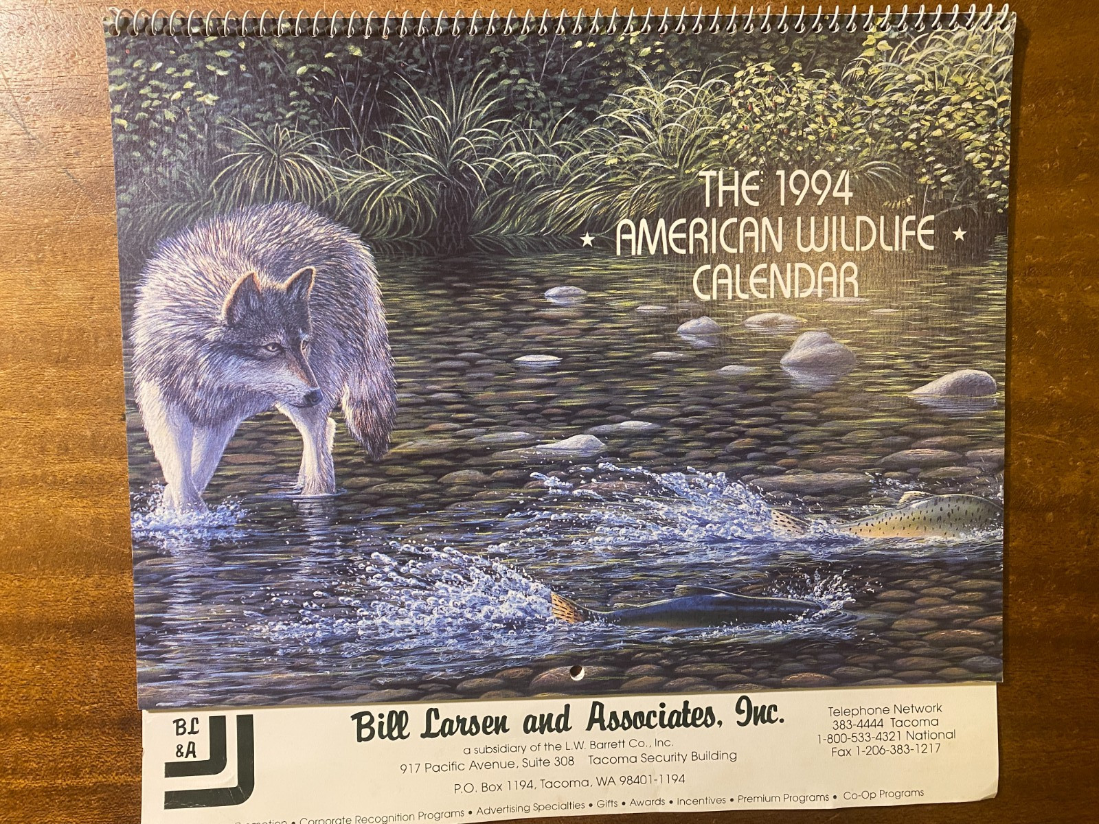 Vintage American Wildlife Calendar 1994 – 12 wildlife illustrations EX