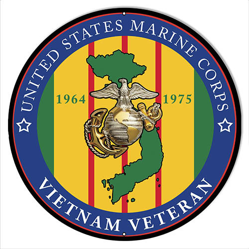 U.S.Marines Vietnam Vet Metal Sign Rudy Edwards 24×24 Round