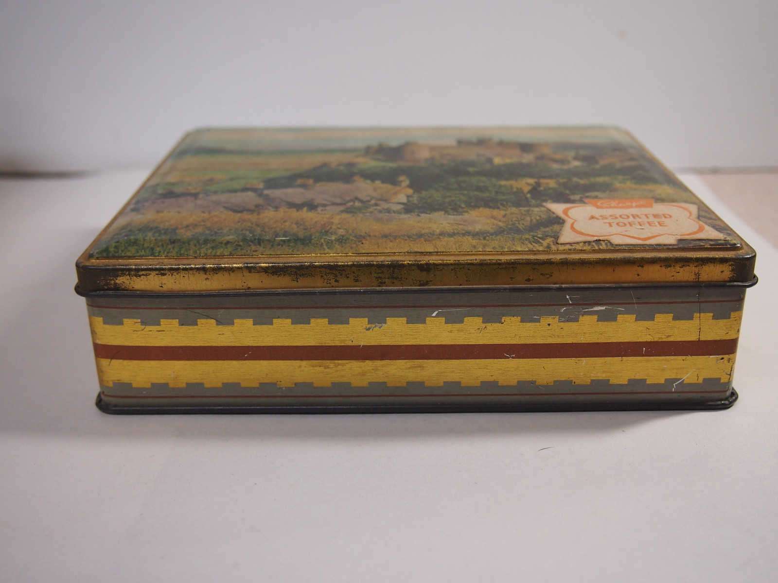 VINTAGE SHARP’s ASSORTED TOFFEE ADVERTISING TIN BOX