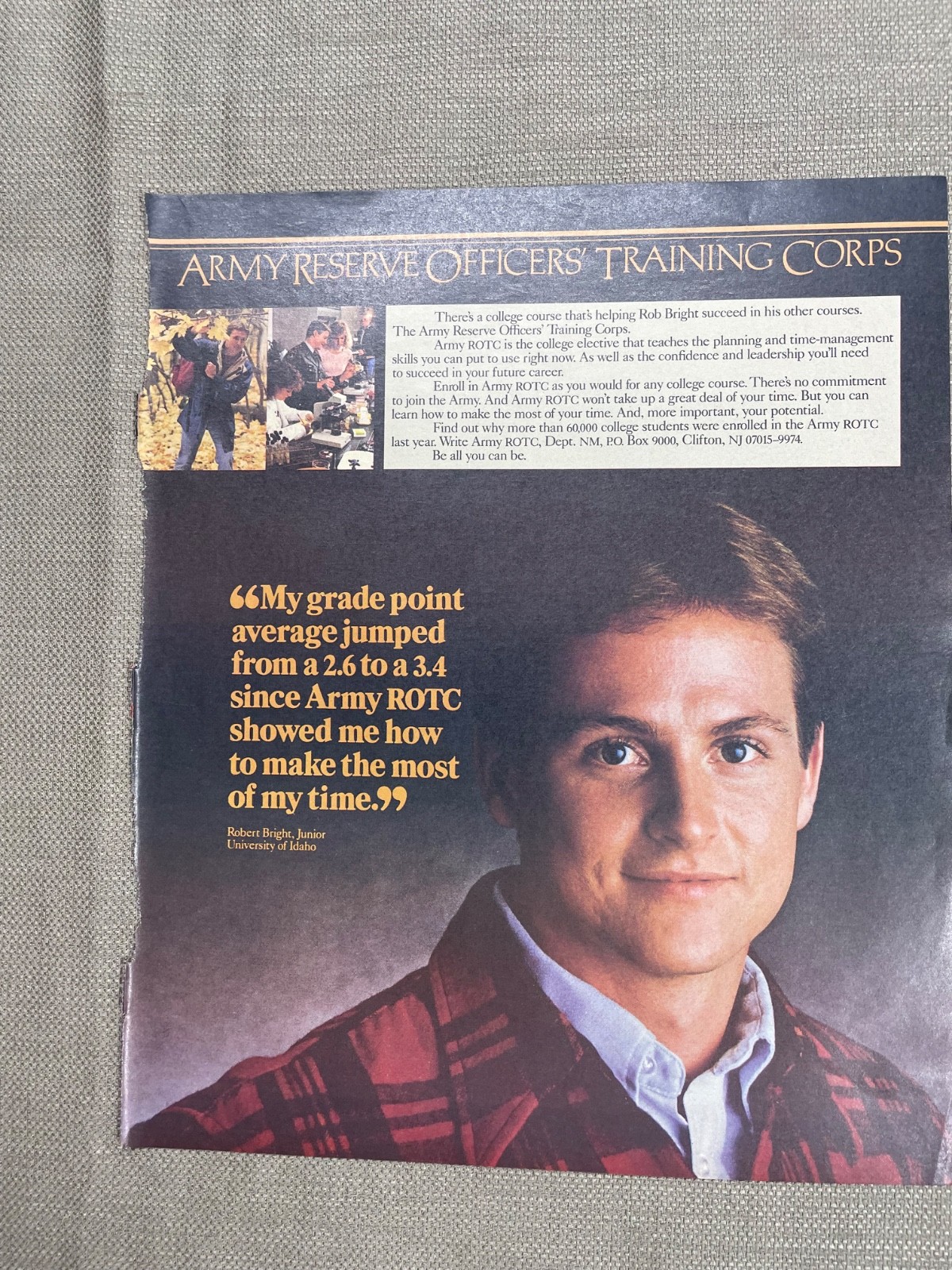 Army Reserve Officers Training Corps Robert Bright Magazine Advertisement Ad