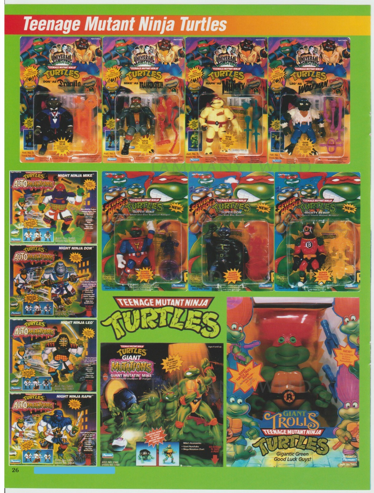 Teenage Mutant Ninja Turtles Monsters Toys etc. Vintage Print Ad Advertisement