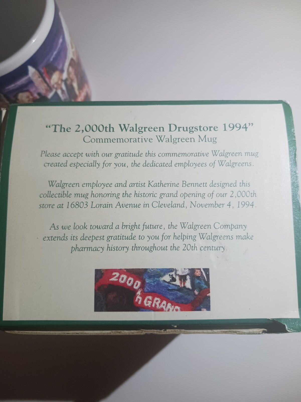 Vintage Walgreens 2,000th Walgreen’s Drugstore 1994 Commemorative Mug New In Box