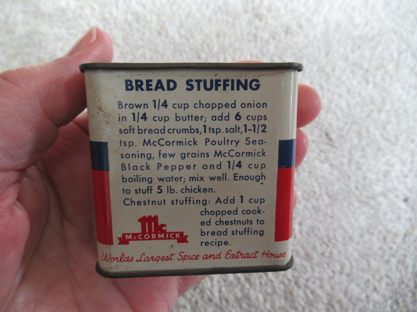 Vintage McCormick Poultry Seasoning Spice Tin w Rooster NO PLASTIC