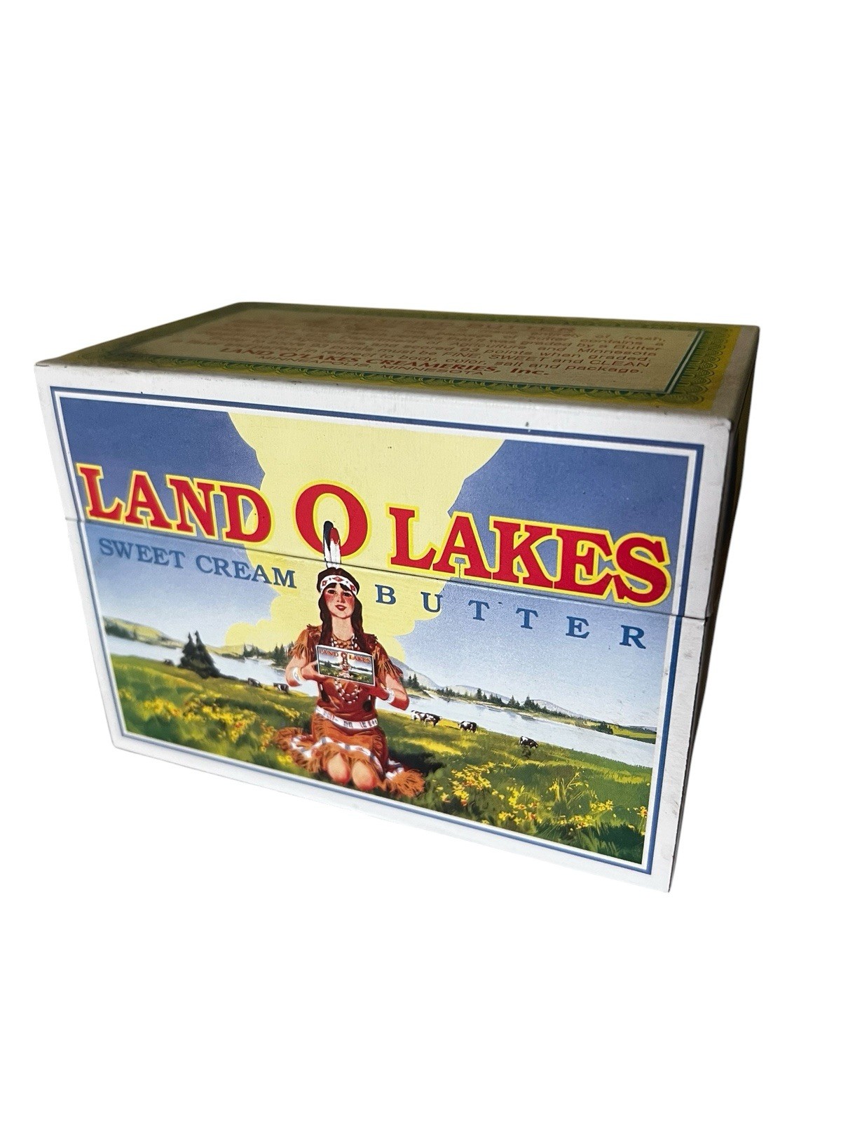 Vintage Land O’Lakes Sweet Cream Butter Metal Recipe Box With Dividers Recipes