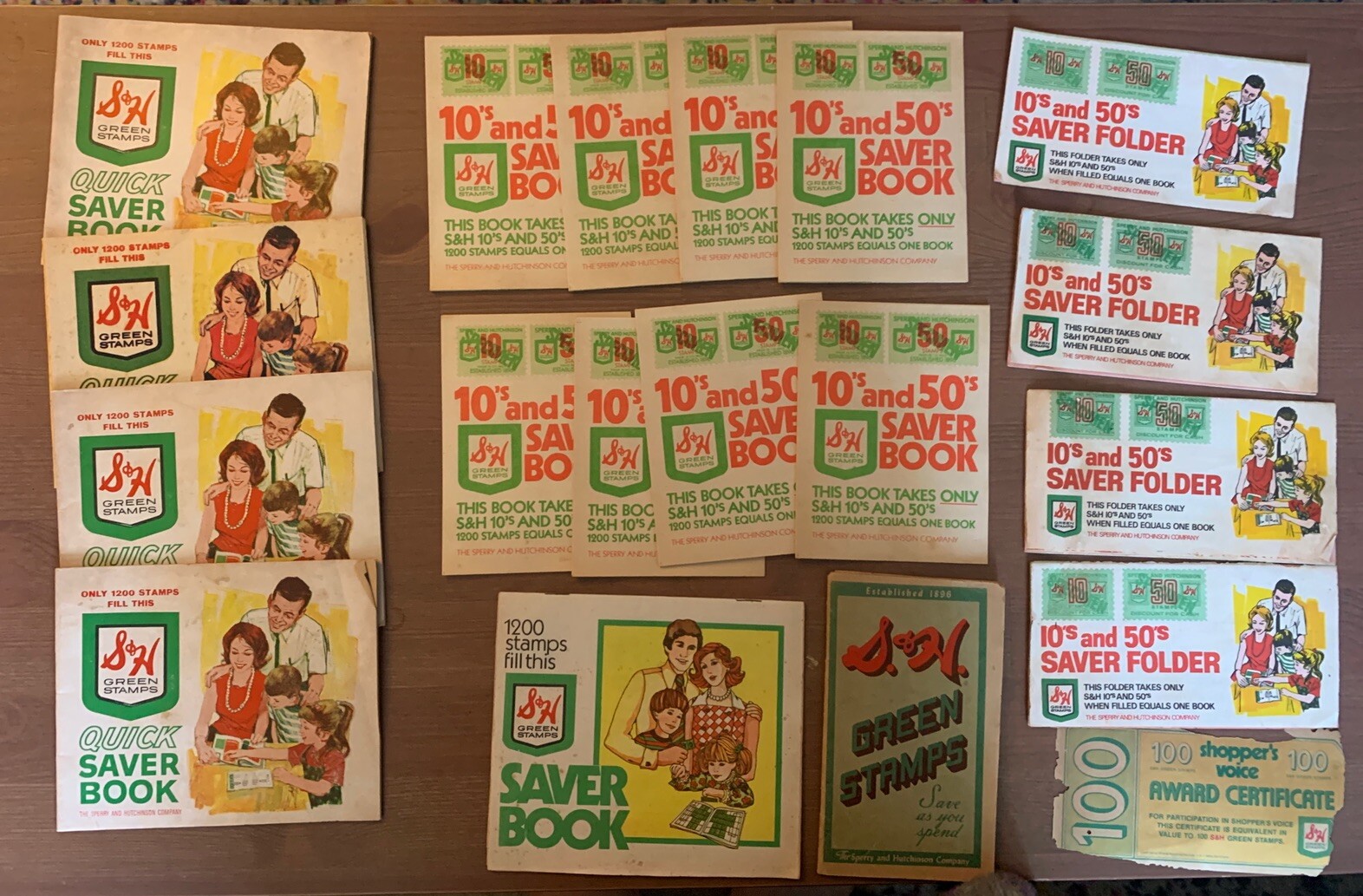 Vintage Lot S&H Green Stamps Plaid Top Saver Blue Chip Unused And Used