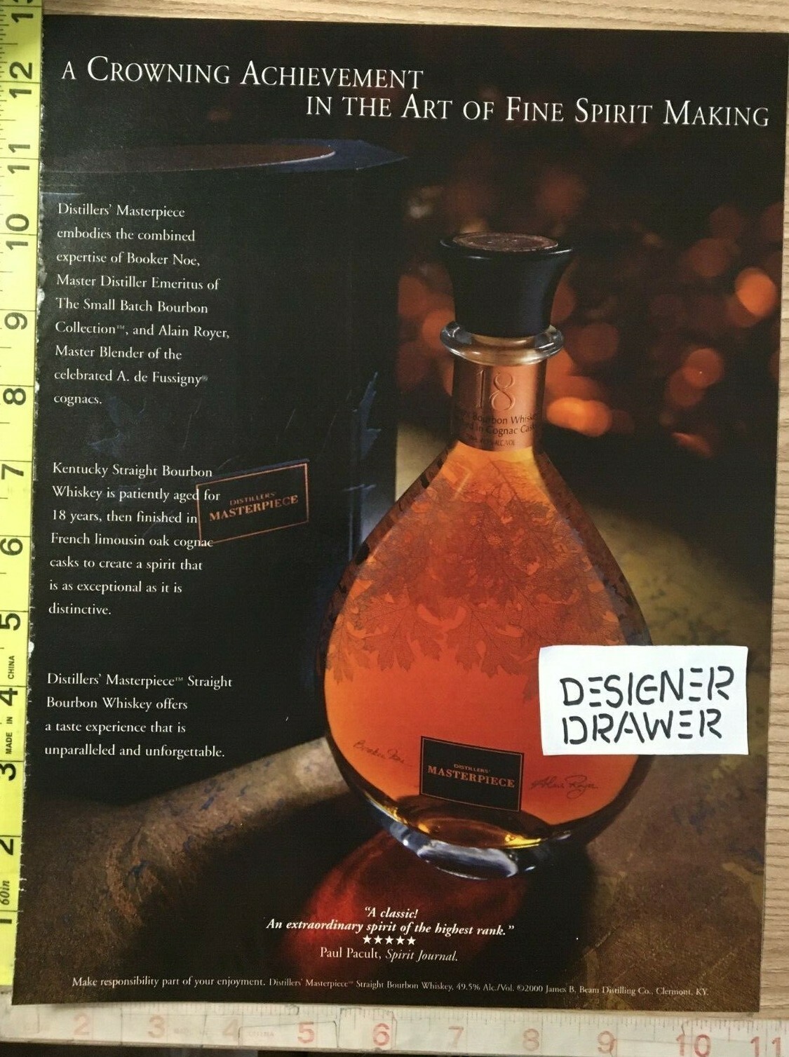 Distiller’s Masterpiece Alcohol 2000 Print AD Advertisement Crowning Achievement