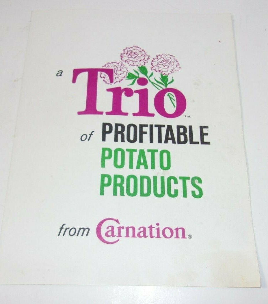 1950’s Vintage Carnation Co. Restaurant Supply Potato Products Advertising
