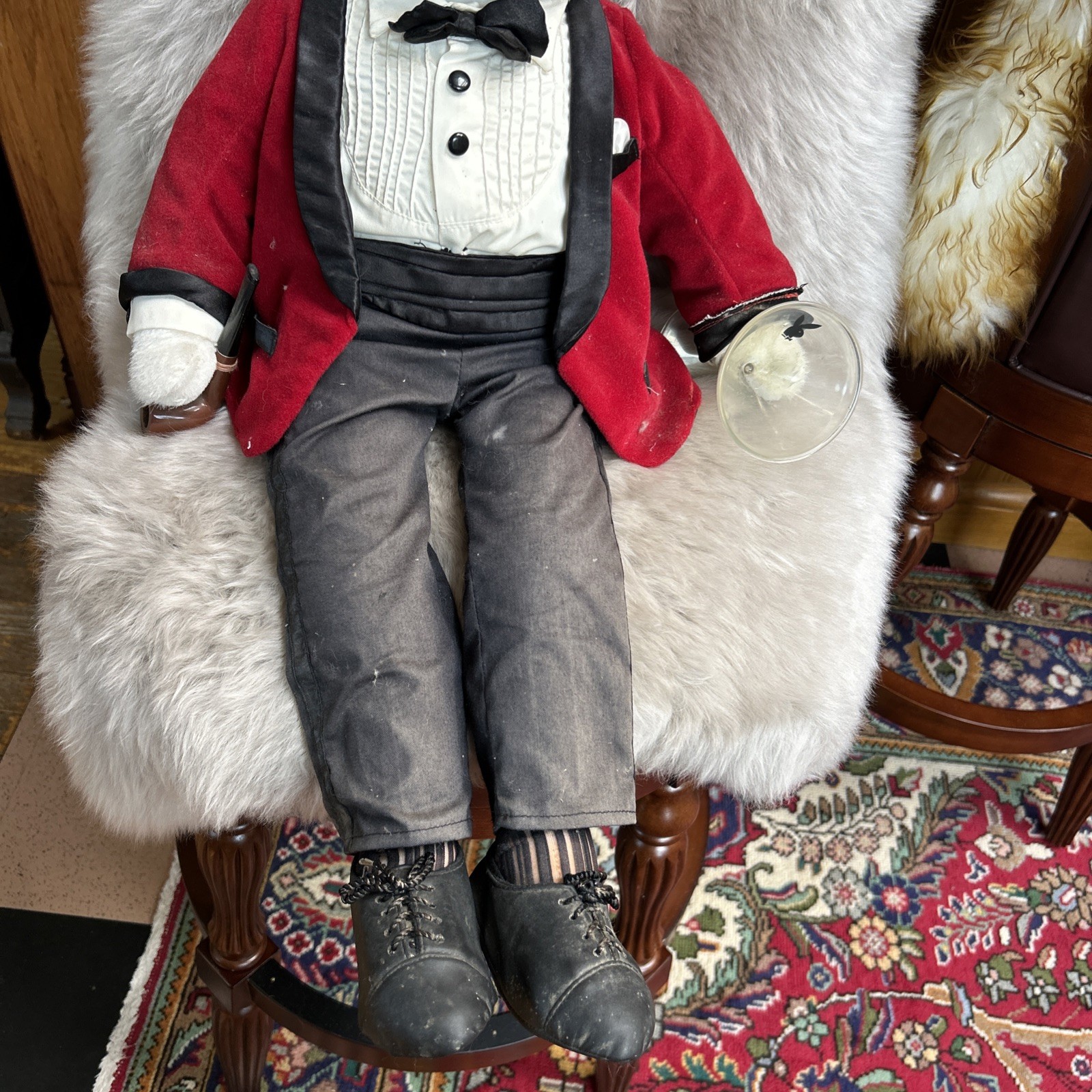 Vintage 1999 Mr. Playboy 30″ Hugh Hefner Plush Bunny needs cleaning