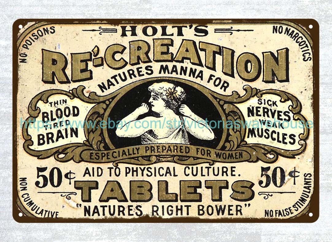 Holt’s Re-Creation Tablets metal tin sign wall plaques living room