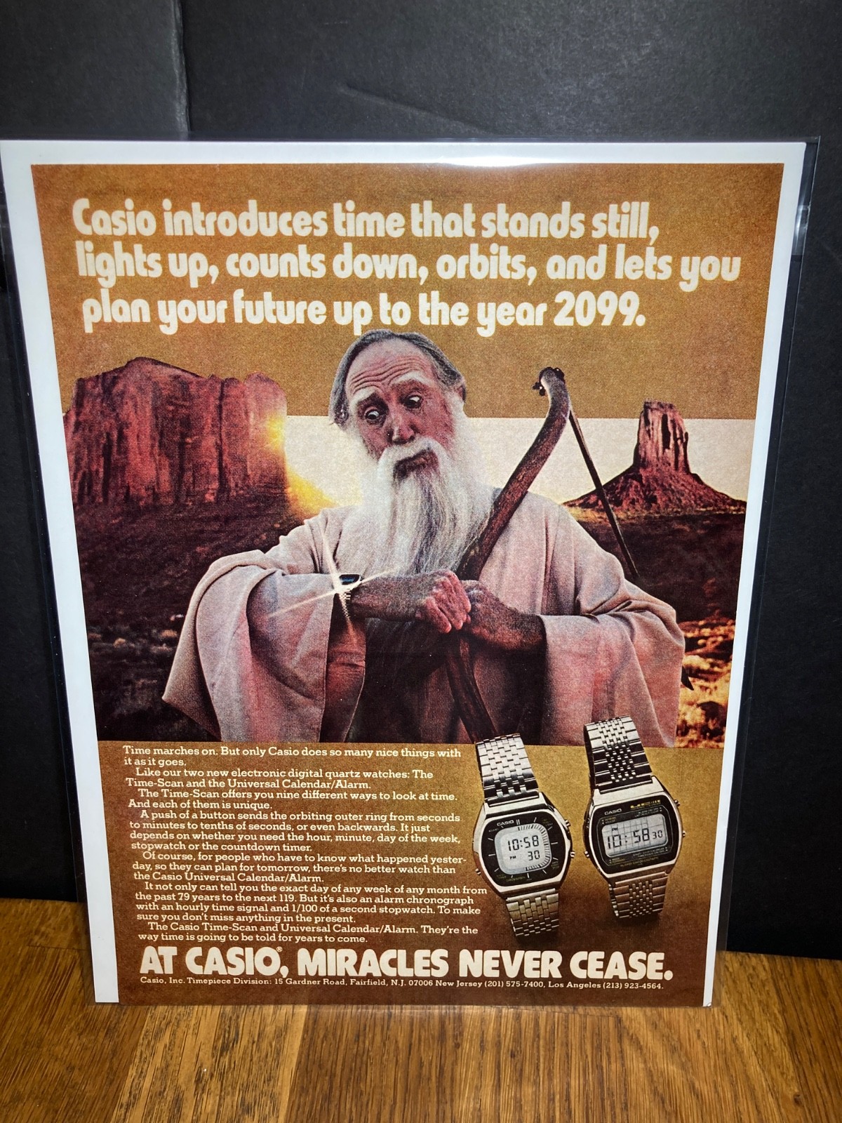 1980 Vintage Original Print Ad CASIO WATCH Time Scan Digital Quartz RARE