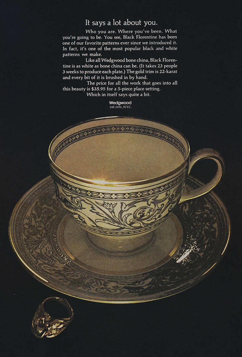 1969 Wedgwood: It Says a Lot About You Vintage Print Ad