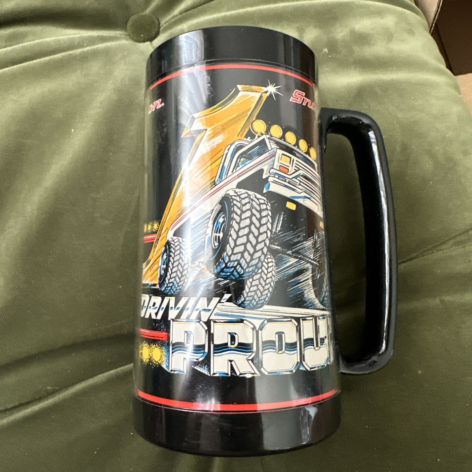 Snap On Tools Cup Drivin’ Proud- Tall, Plastic Mug/Stein Thermo-Serv Made In USA