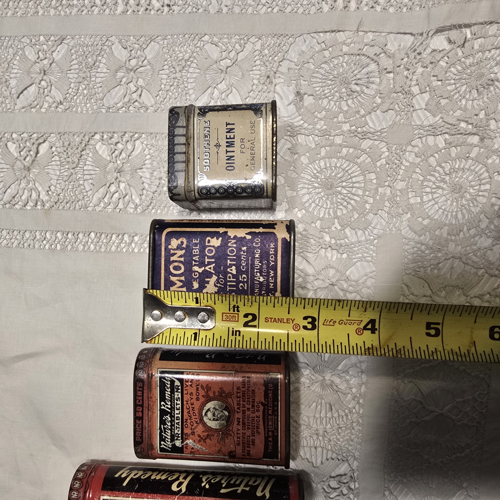 Antique Tin Collection 5 Piece Old Country Store Collectables Rare