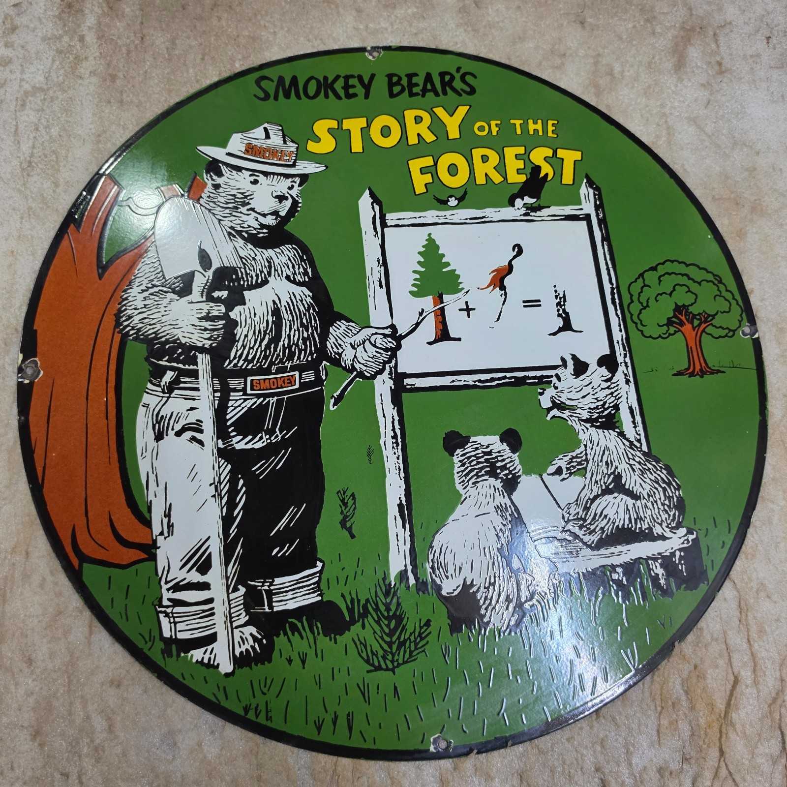 SMOKEY FOREST 29 X 29 INCHES PORCELAIN ENAMEL SIGN