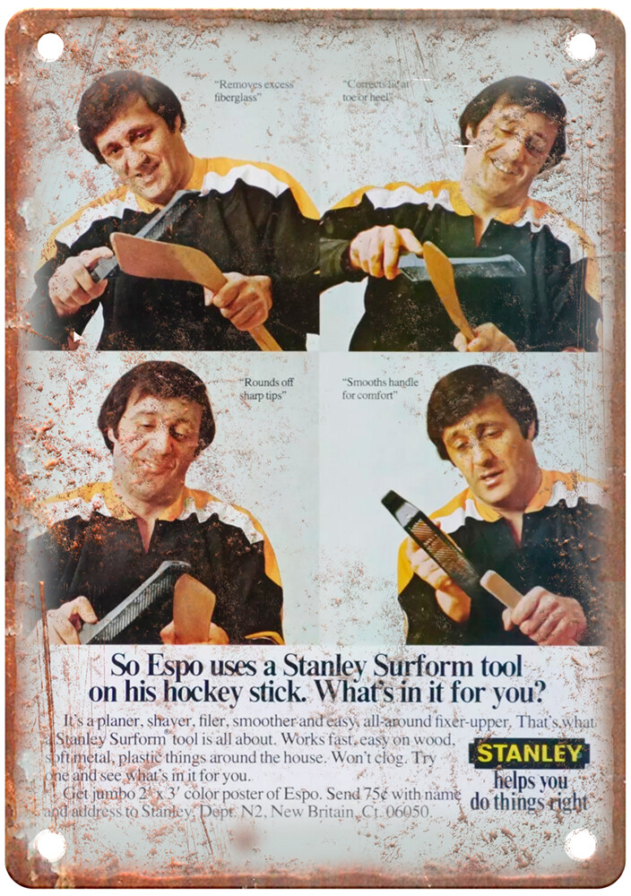 Vintage 1974 Stanley Tools Ad Reproduction Metal Sign Z332