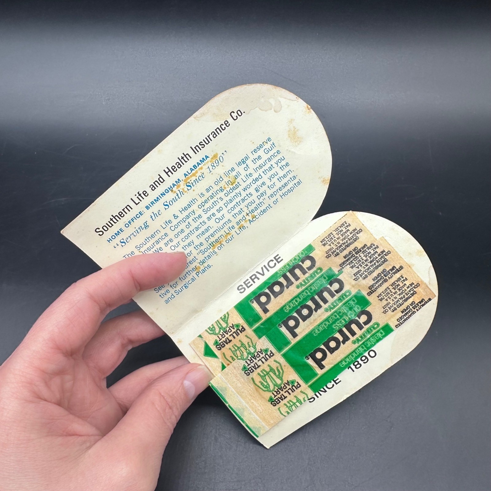 Vtg Bathroom Decor Bandages Sanette Southern Insurance Kitschy Advertising READ