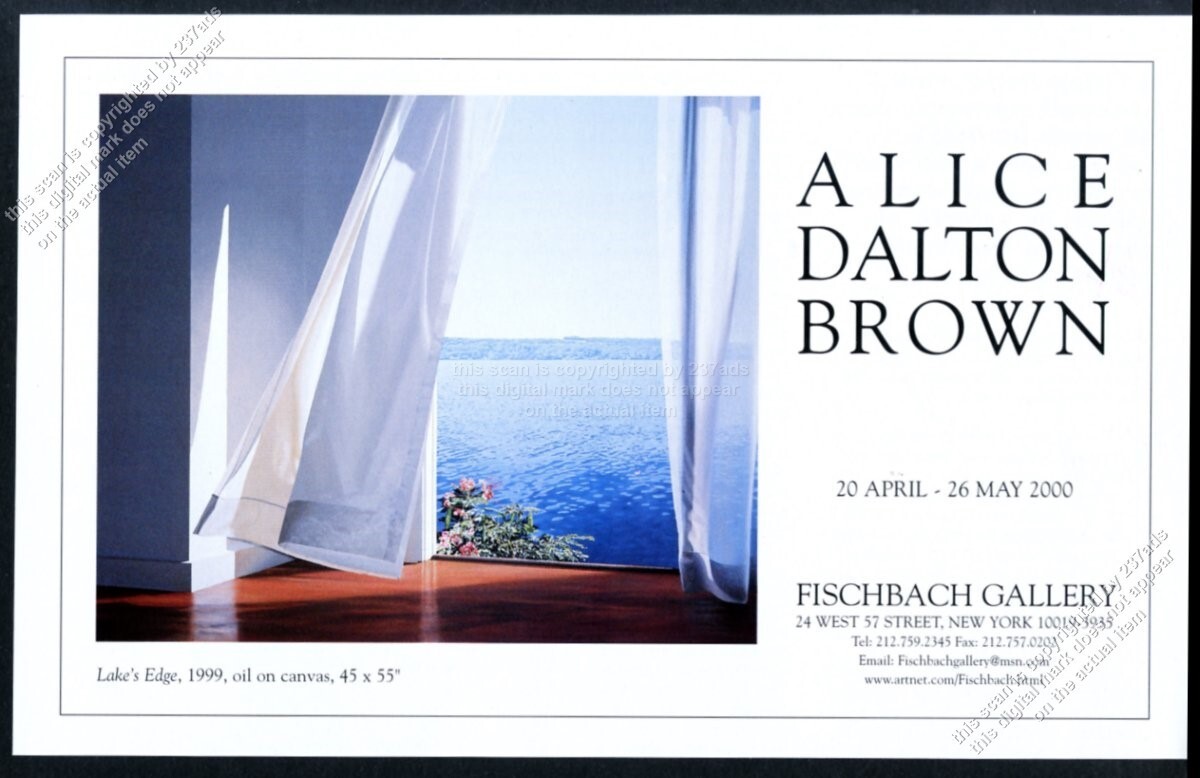 2000 Alice Dalton Brown Lake’s Edge painting NYC gallery show vintage print ad