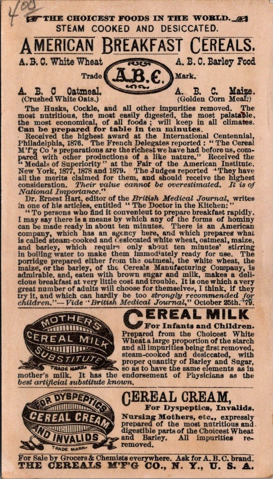 American Breakfast Cereals Hummingbird Mothers Milk Cereal Cream Wheat IPV3