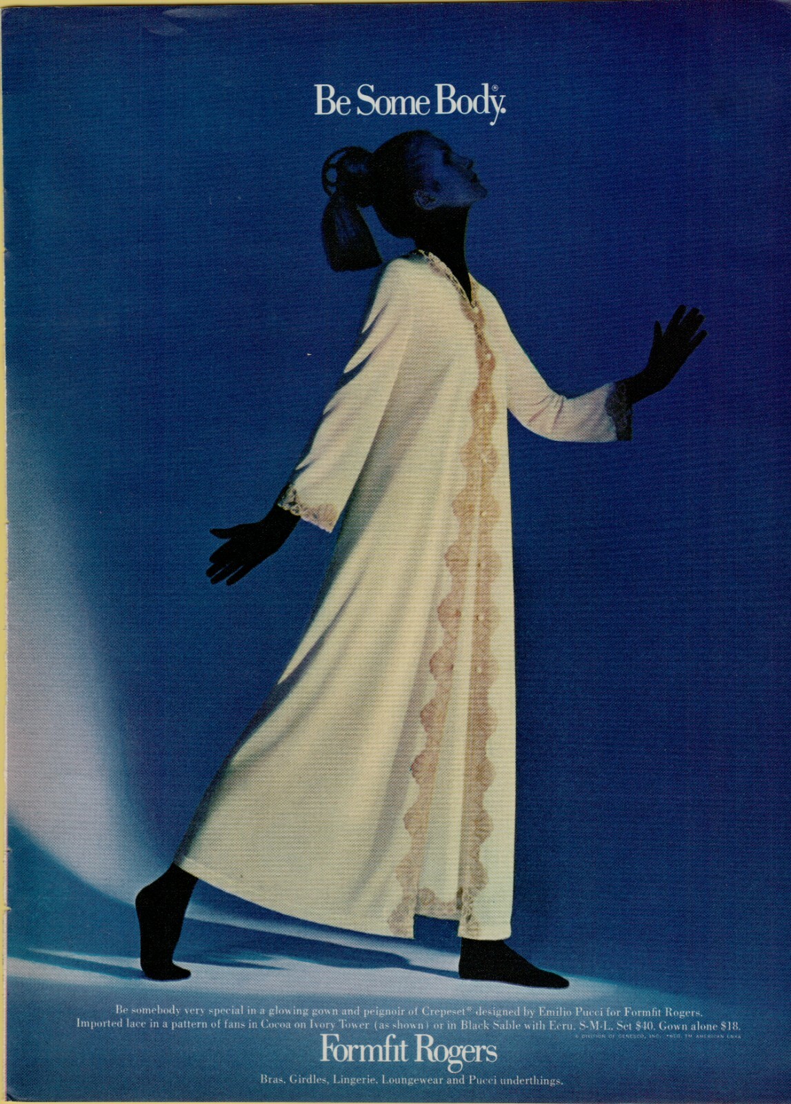 1970 Formfit Rogers Glowing Gown Peignoir Crepeset Emilio Pucci Vintage Print Ad