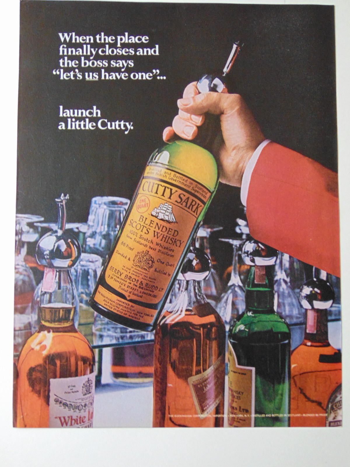 1974 CUTTY SARK SCOTS WHISKY Have One At Closing Time vintage print ad