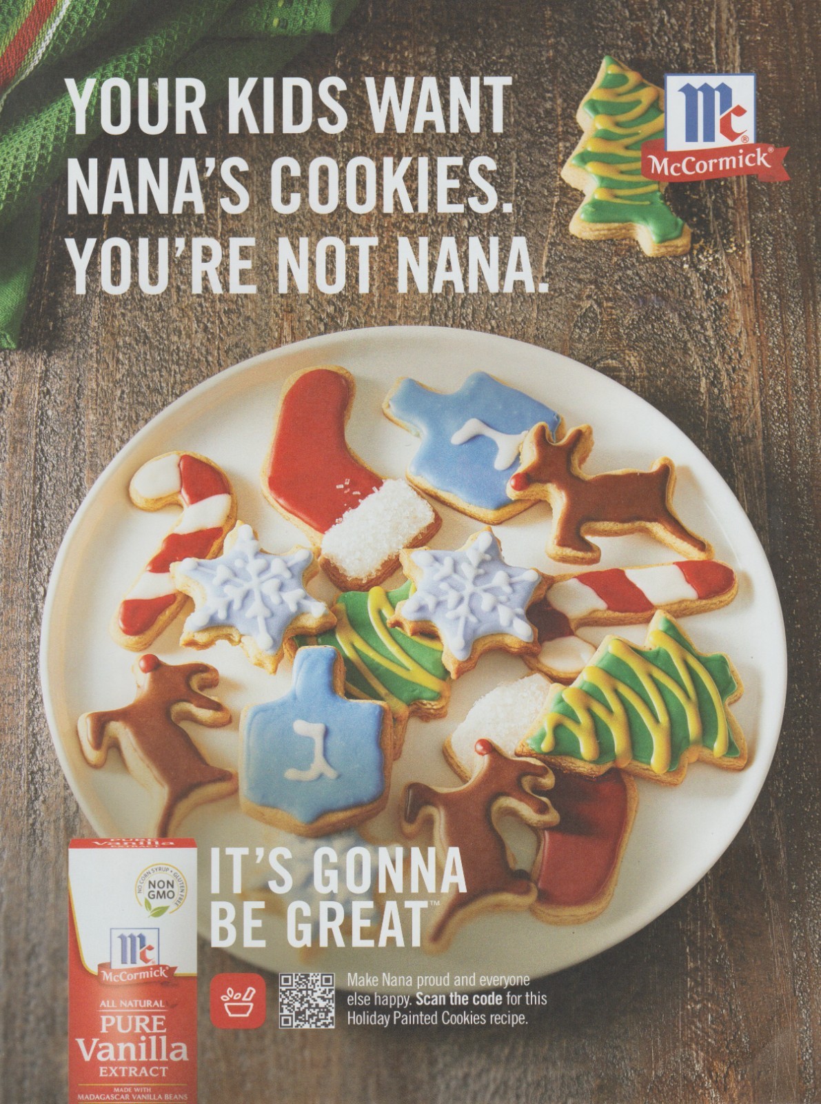 2020 McCormick Vanilla Extract – “Your Kids Want Nana’s Cookies”- Print Ad Photo