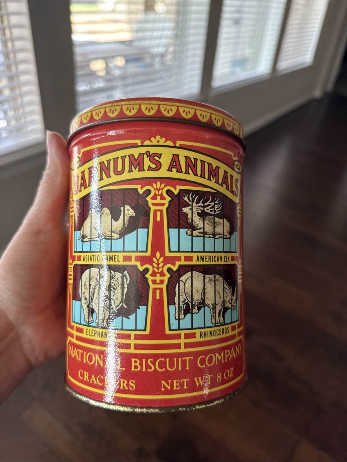 Vintage Barnum’s Animals Cracker Tin Replica 1914 Design 8oz
