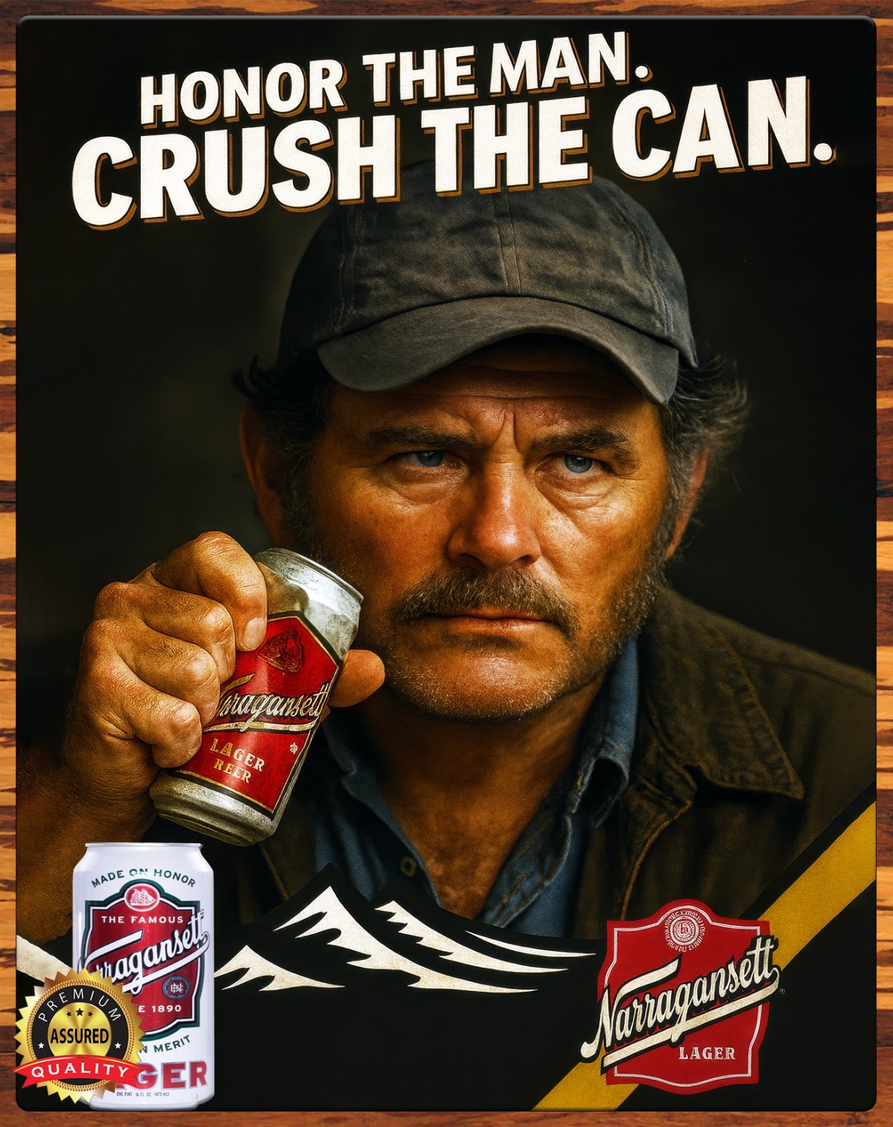 Narragansett Beer – Jaws – Quint – Honor The Man – Metal Sign 11 x 14