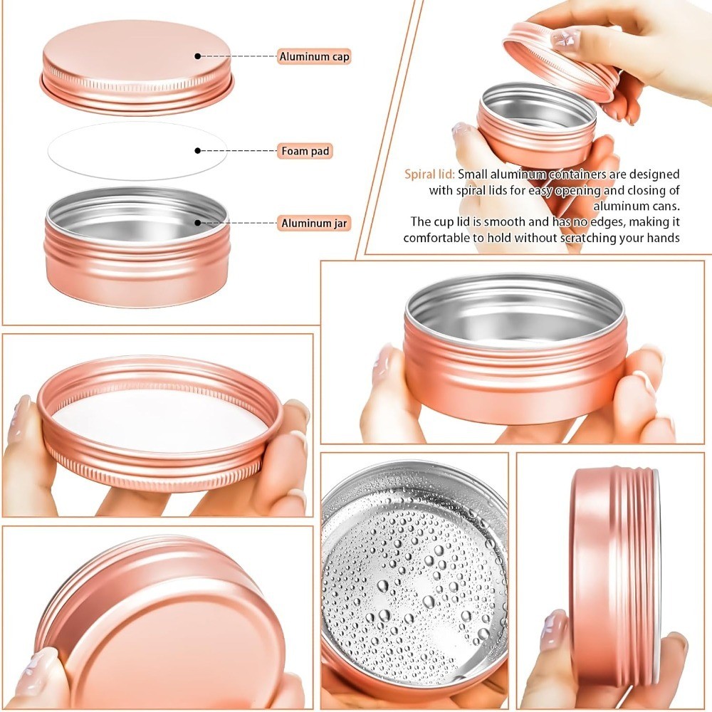 16 Pack 2oz Tin Jars, 60ml Metal Tin cans, 2Ounce Aluminum tin can jar