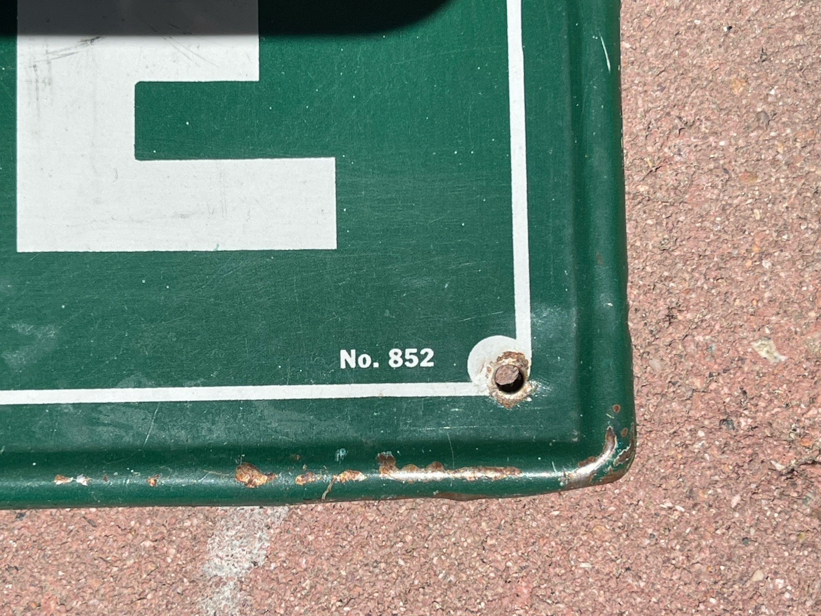 Vintage 1940s FOR SALE Metal Sign Green And White 9.75″ x 6.5”