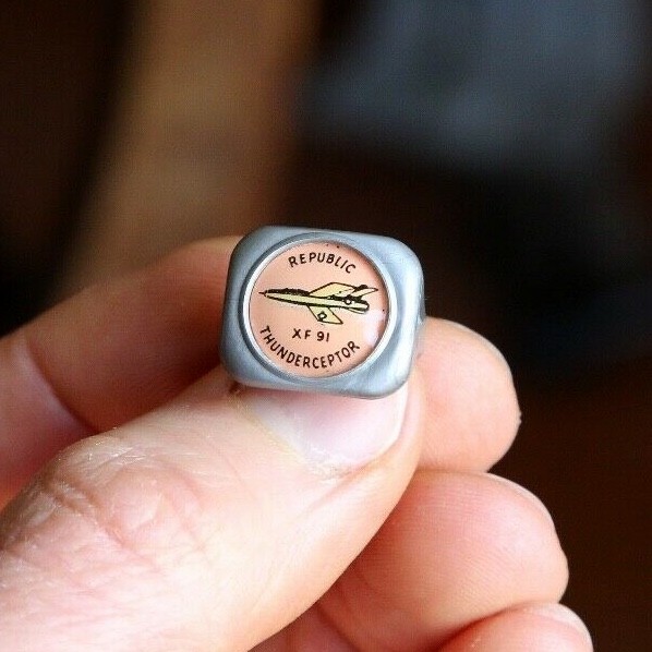 Vtg Gumball Machine toy Prize Premium Republic XF-91 Thunderceptor Airplane Ring