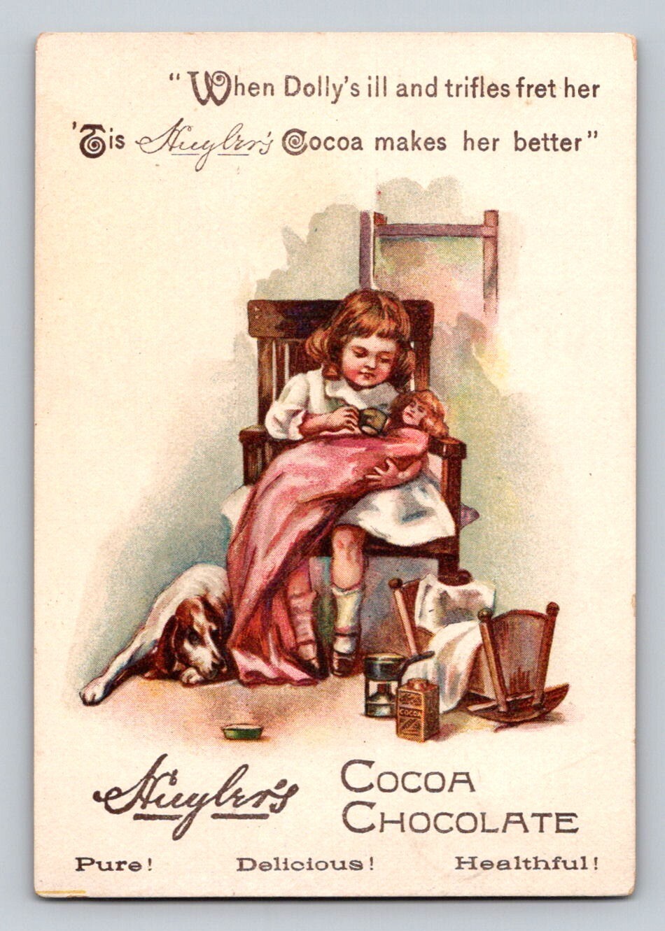 Huylers Glycerine Licorice Tablets Bonbons Girl Feeds Doll Dog P547