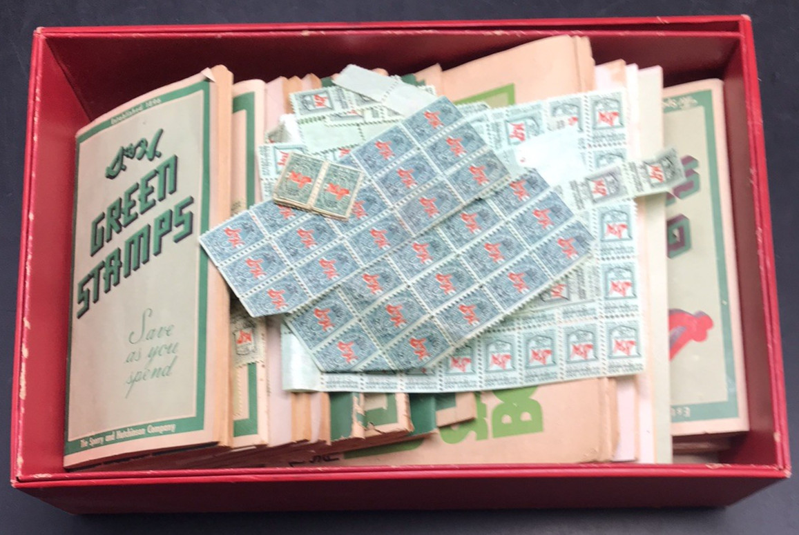 Large lot of S&H Green Stamps & 23 Booklets — Tons of Stamps Affixed in Booklet