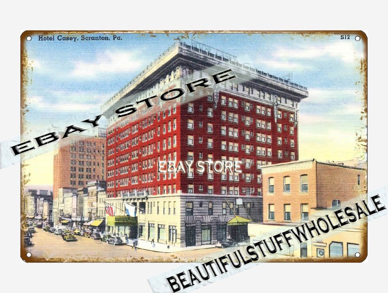 1930-45 Hotel Casey, Scranton, Pennsylvania tin sign decorative accents