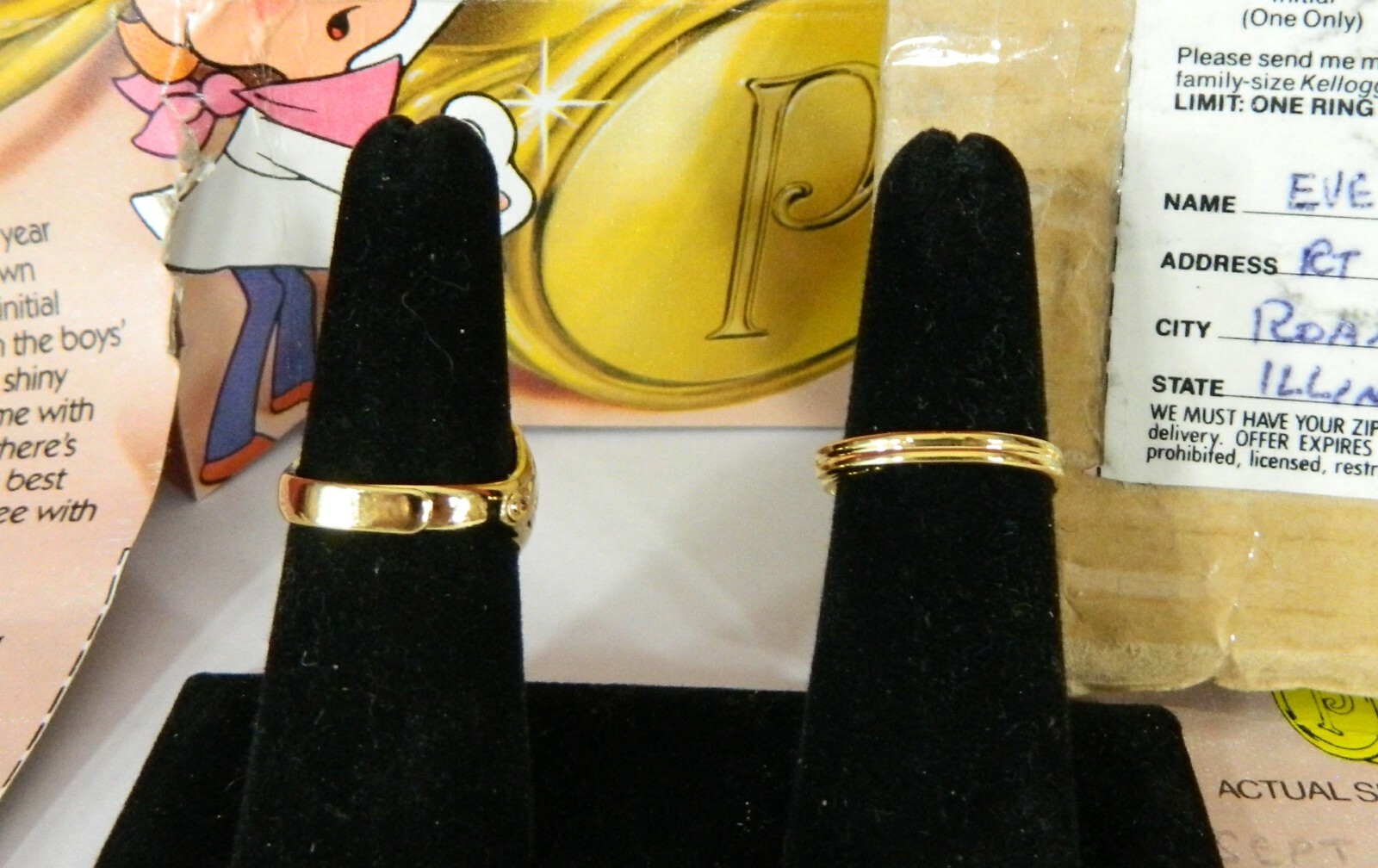 1981 Kellogg’s Rice Krispies Childs – Boys – Girls Initial Rings