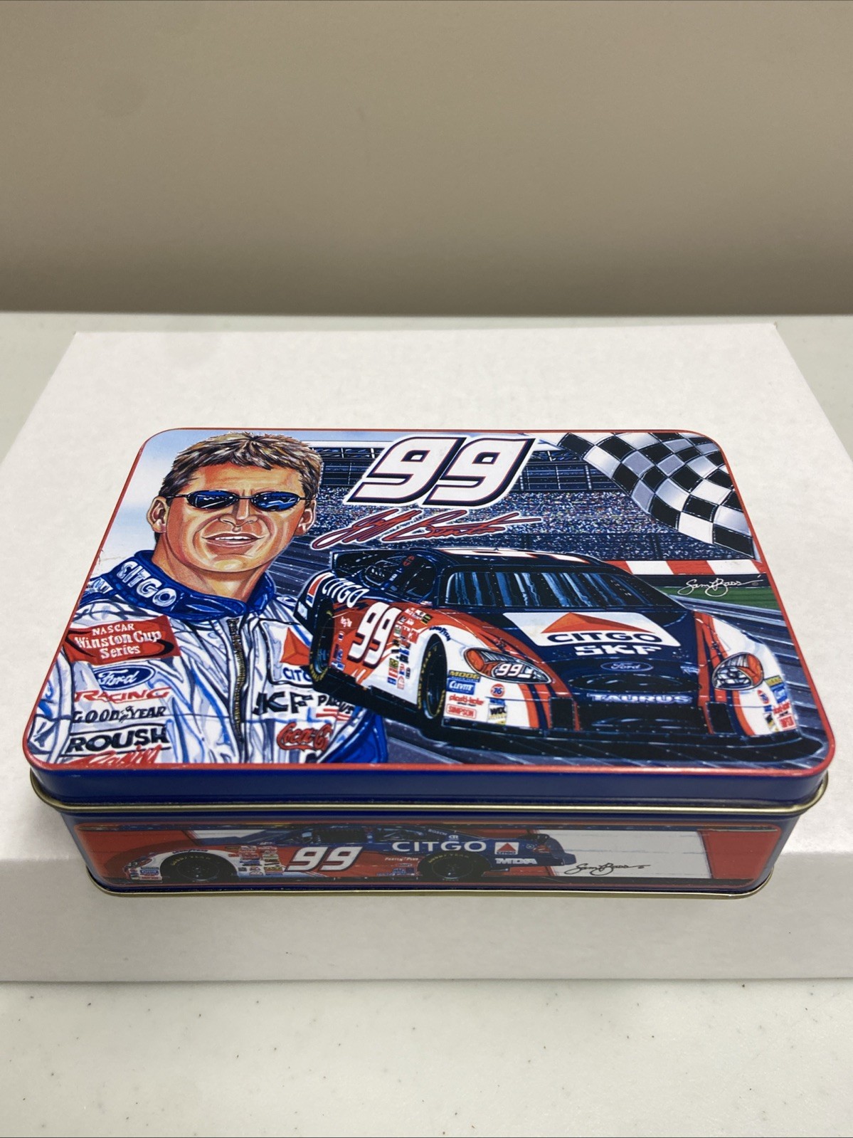 Velveeta Nascar Empty Tin Jeff Burton #99 CITGO Car Sam Bass Collectors Series