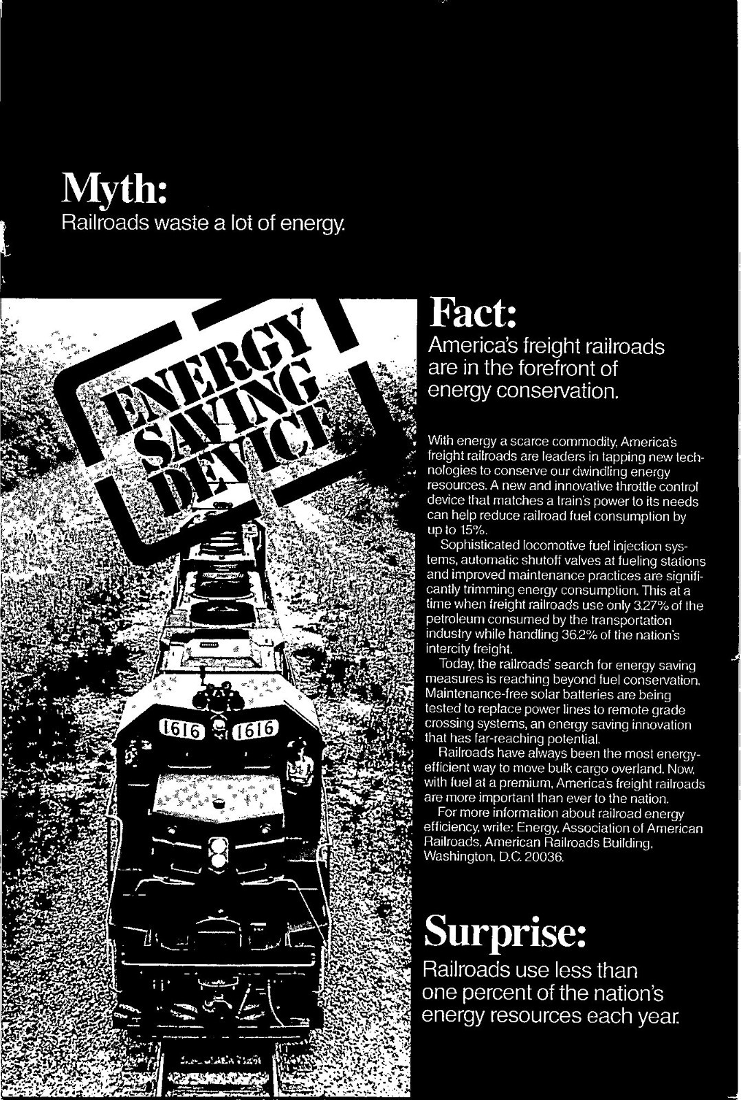Association of American Railroads Vintage Print Ad 1979