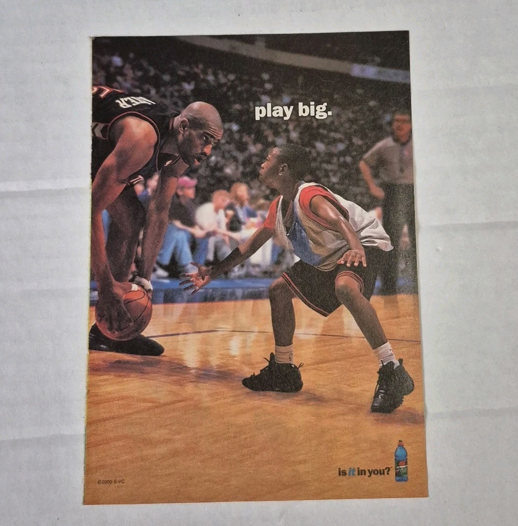 Vintage Vince Carter Gatorade Print Magazine Ad 7.5″x5″ 00s Basketball
