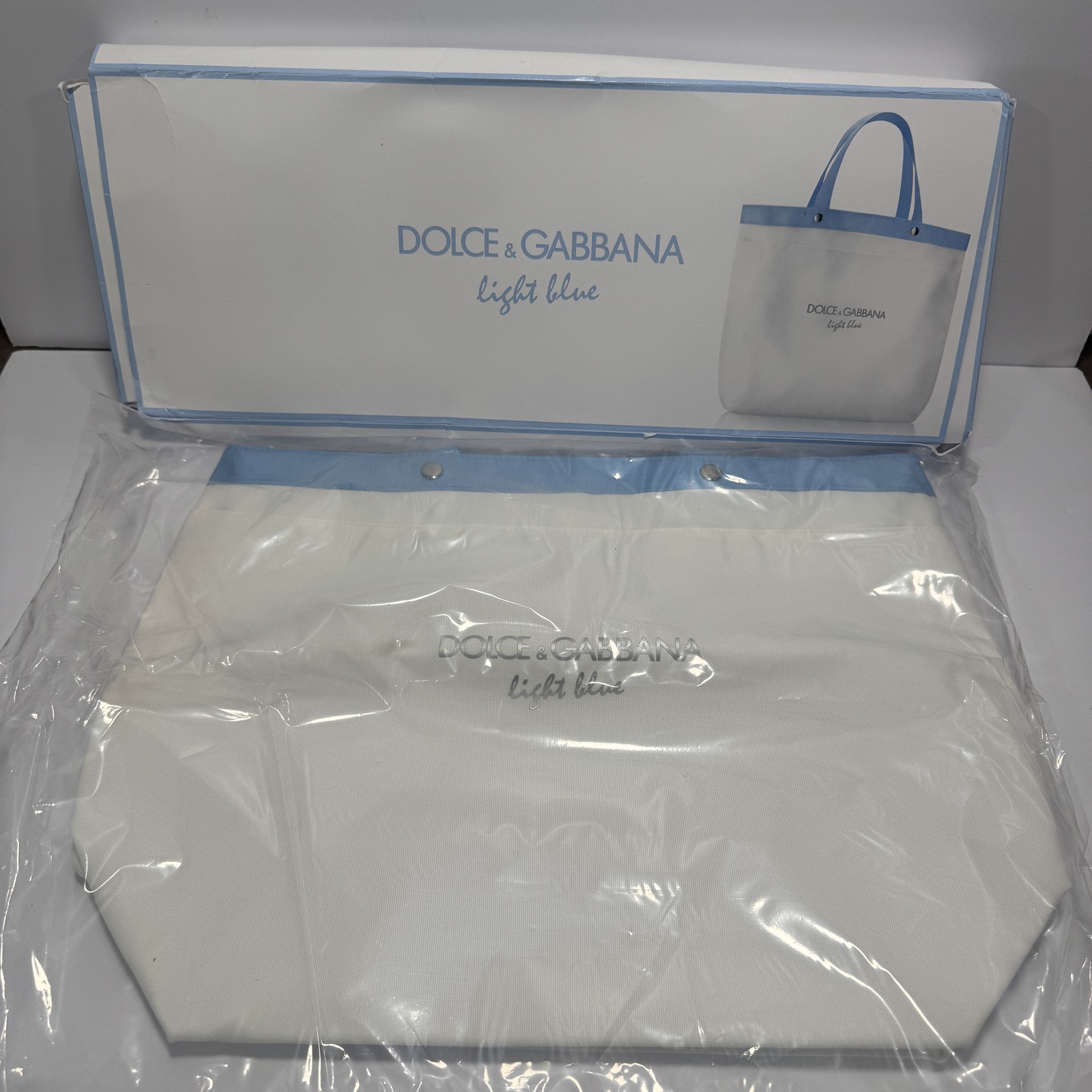 Dolce & Gabbana Light Blue Promotional Tote Bag NIB Advertising Merch