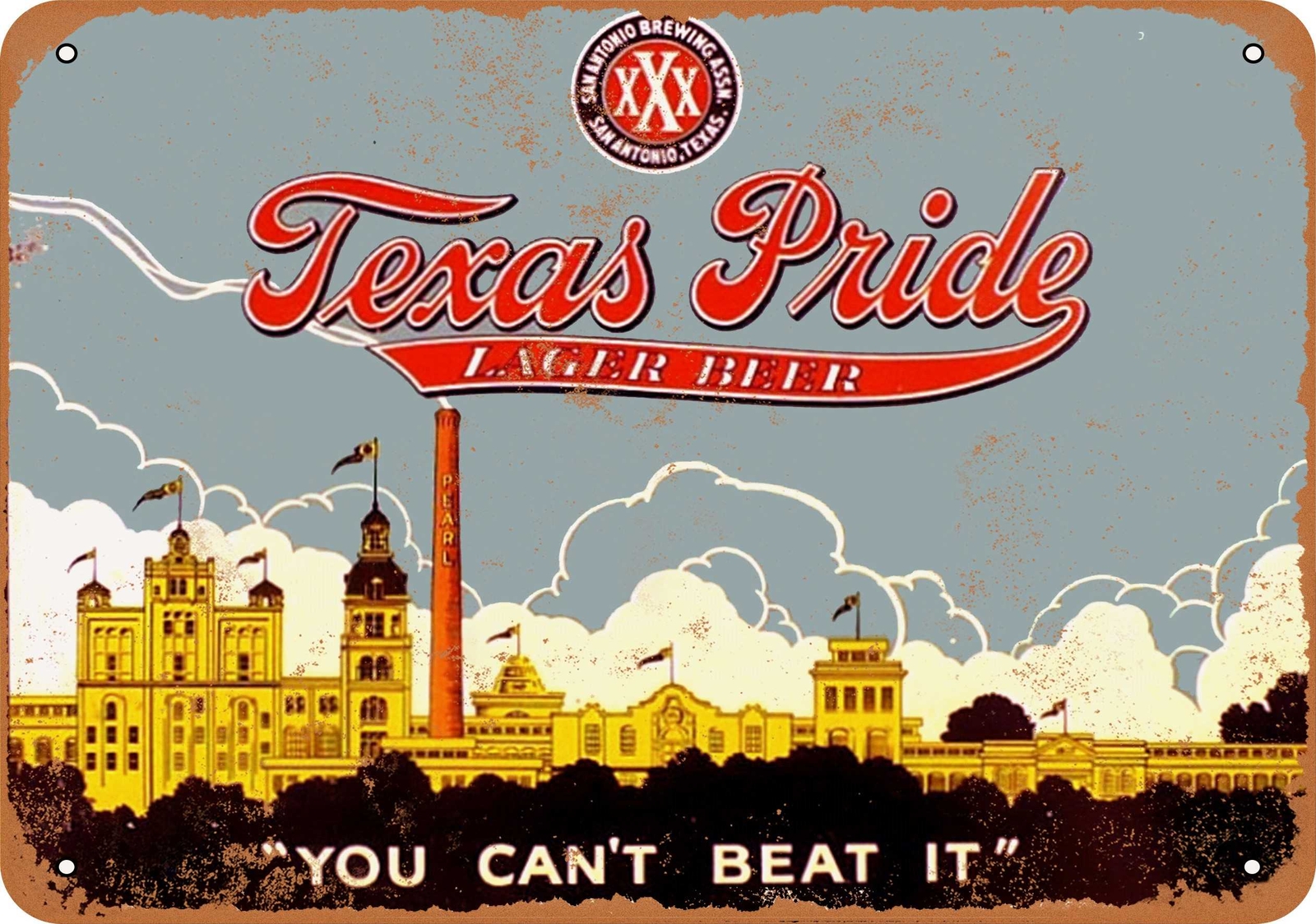 METAL SIGN – Texas Pride Lager Beer – Vintage Look Reproduction