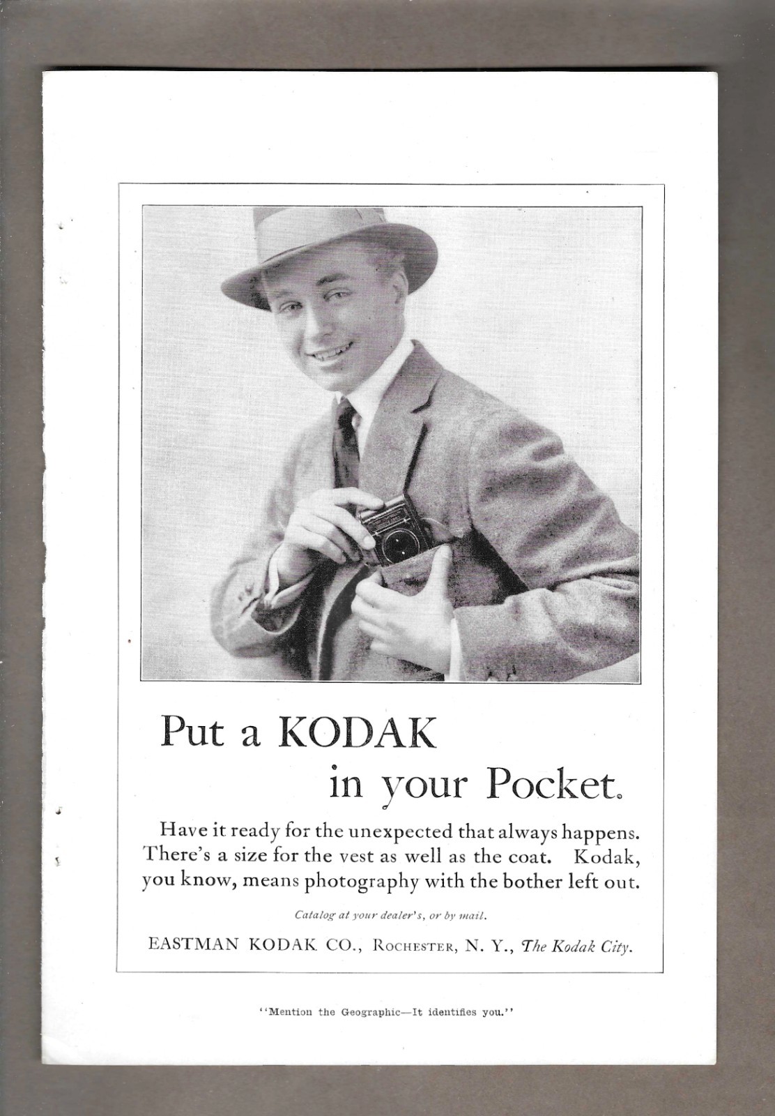 1916 Eastman Kodak Company Pocket Camera Vintage Print Advertisements