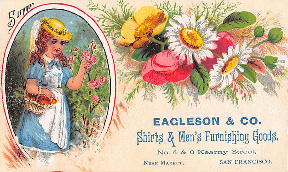 SAN FRANCISCO, CA, EAGLESON & CO, SHIRTS & MEN FURNISHINGS, TRADE CARD