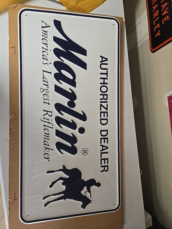 Authentic Marlin Dealer Metal Sign