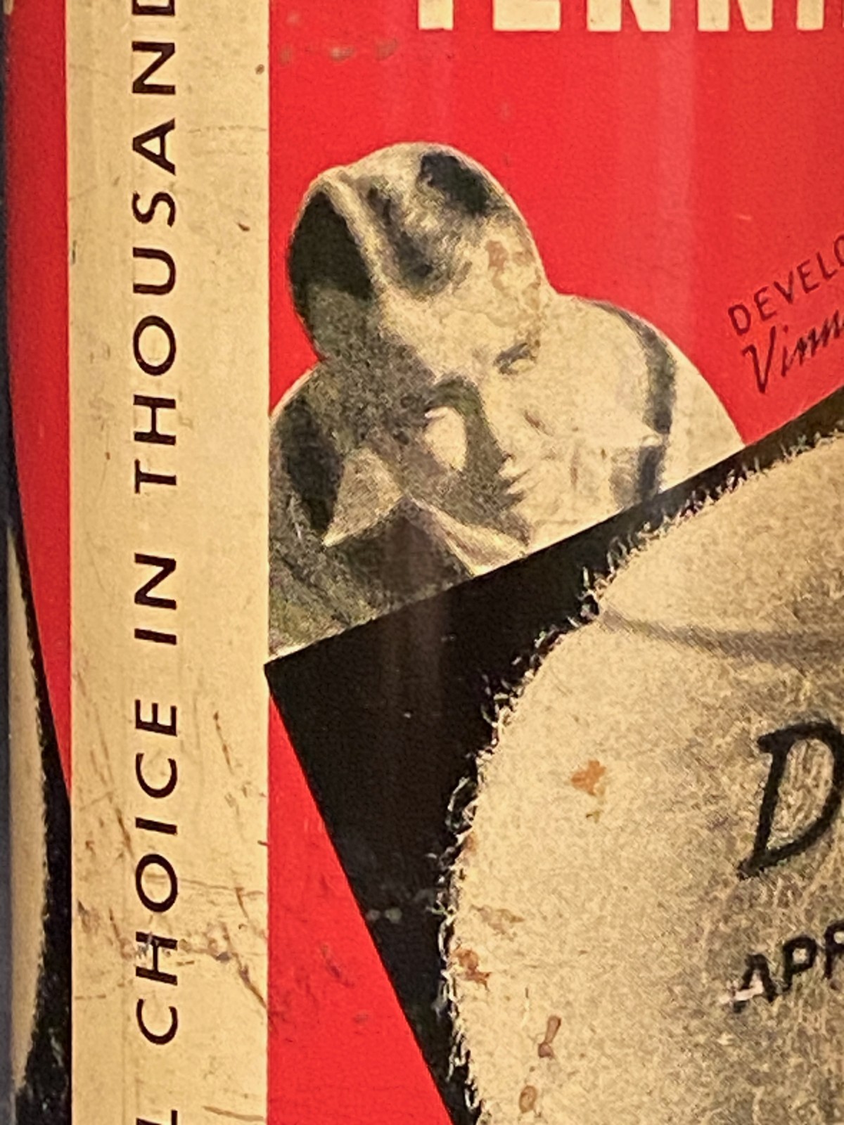 Vintage 1930s Dunlop Vinnie Richards Championship Tennis Ball Tin Can EMPTY