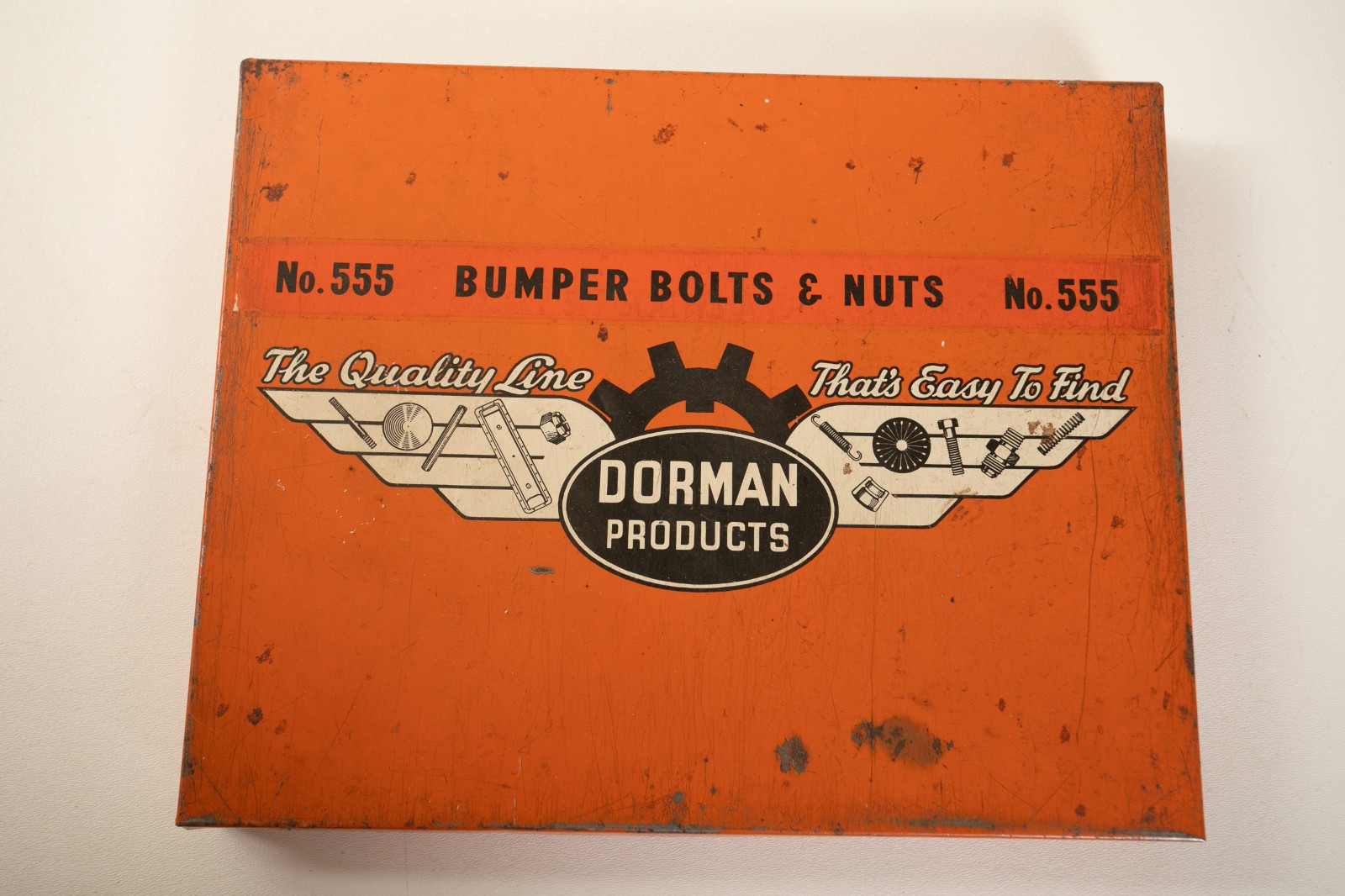 Dorman Products Nuts & Bolts Tin Box (A3R/JSF6) No 555 Orange Metal 12×10